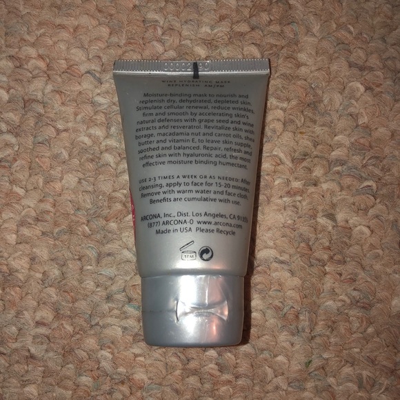 $6 add to bundle! NWT ARCONA wine hydrating mask. Size 1 ounce. - Picture 2 of 6